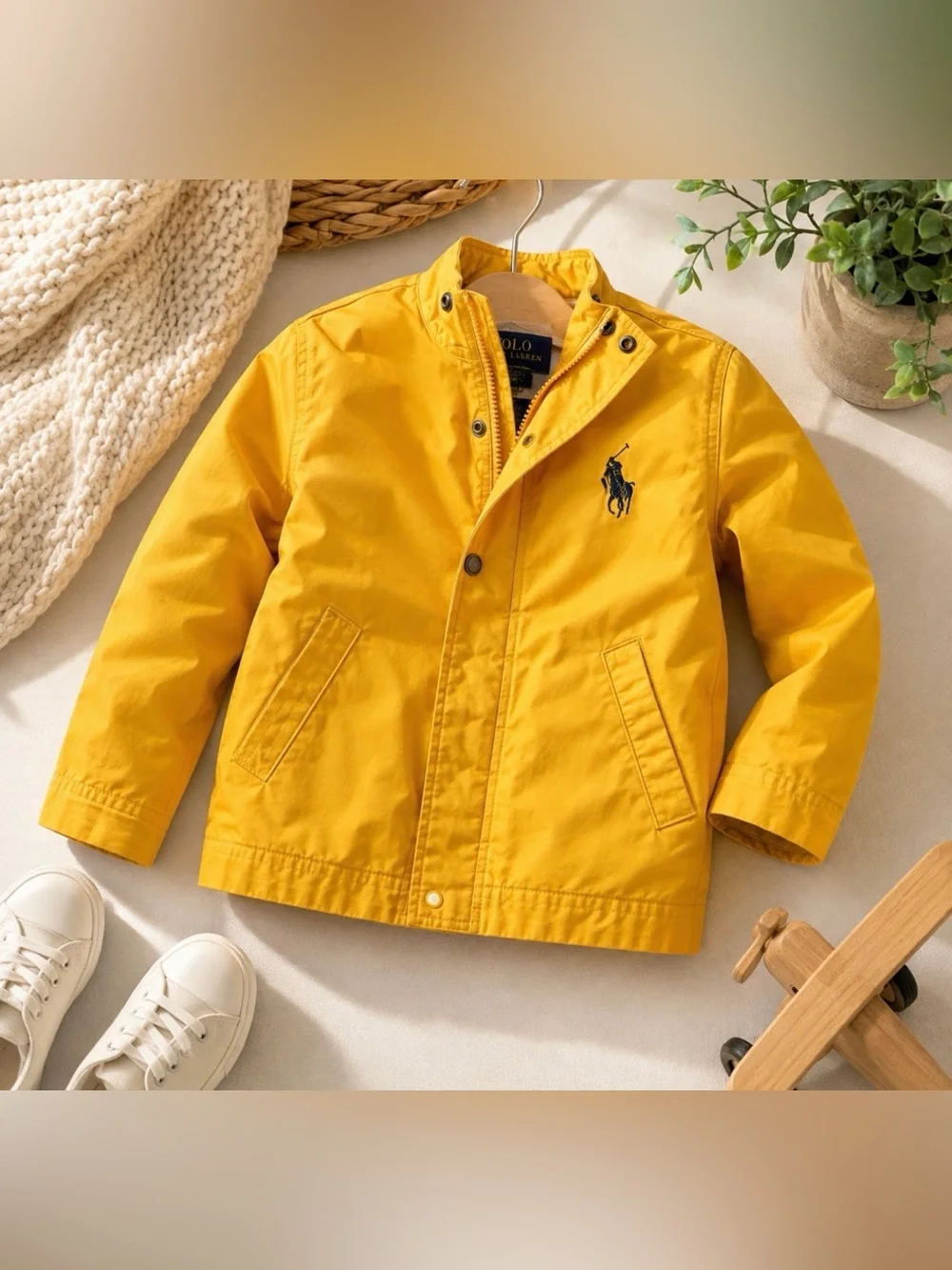 Polo by Ralph Lauren Yellow Raincoat Lightweight Weather-Resistant 3T